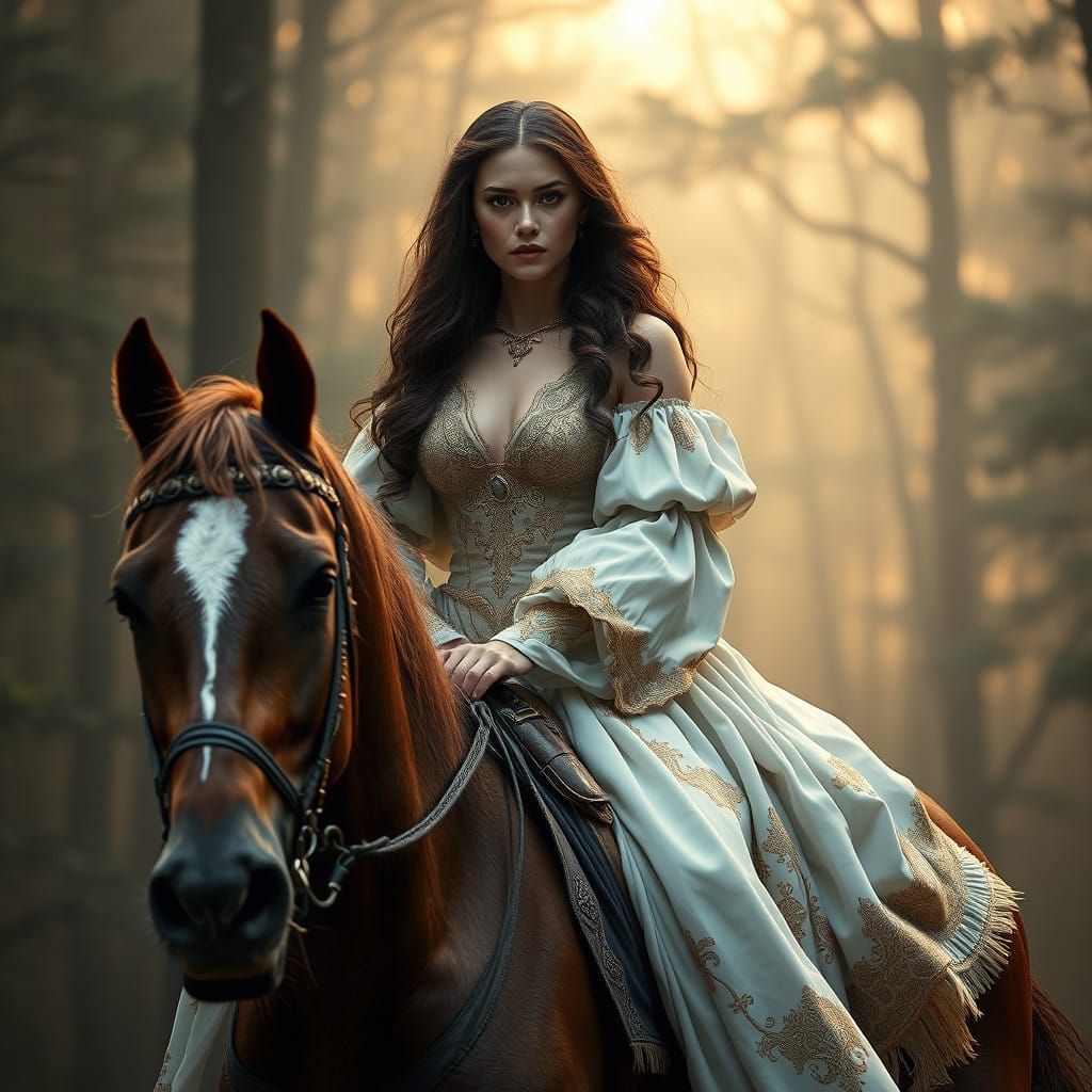 Enchanted Forest Goddess in Ethereal Regalia