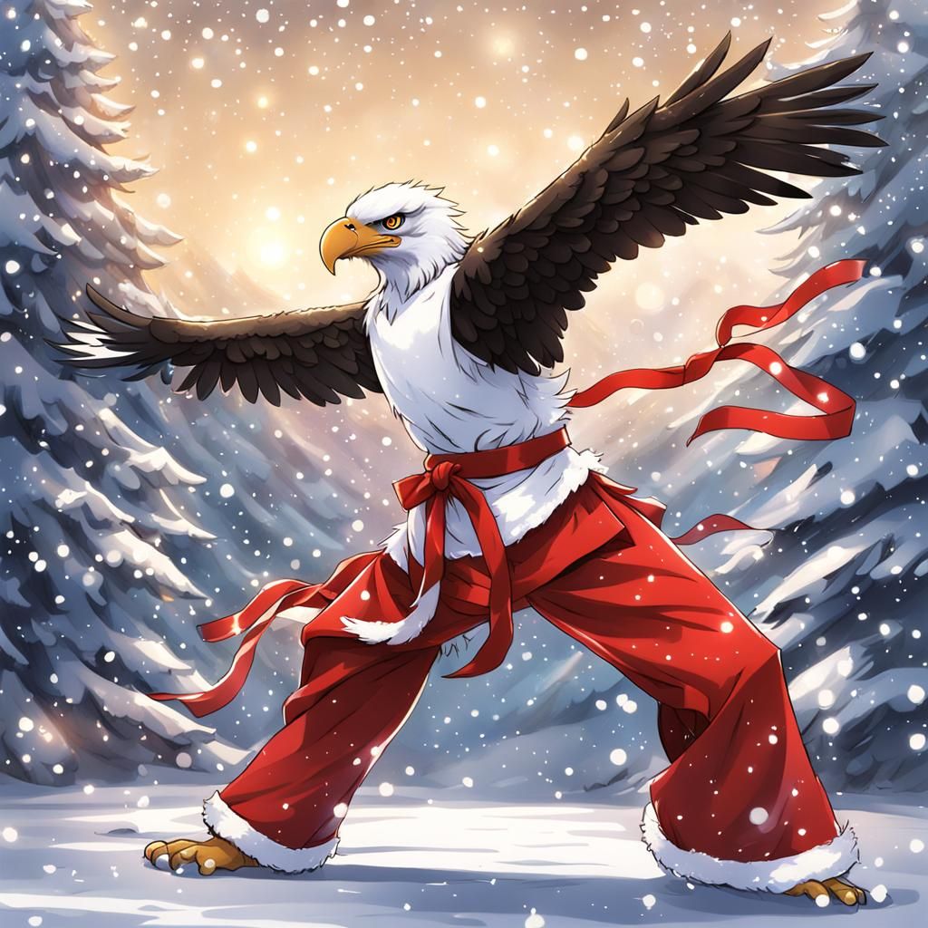 Christmas Eagle Taekwondo in Anime Style