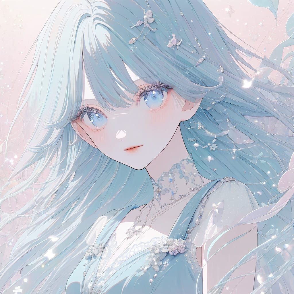 Anime Goddess with Magical Sparkles