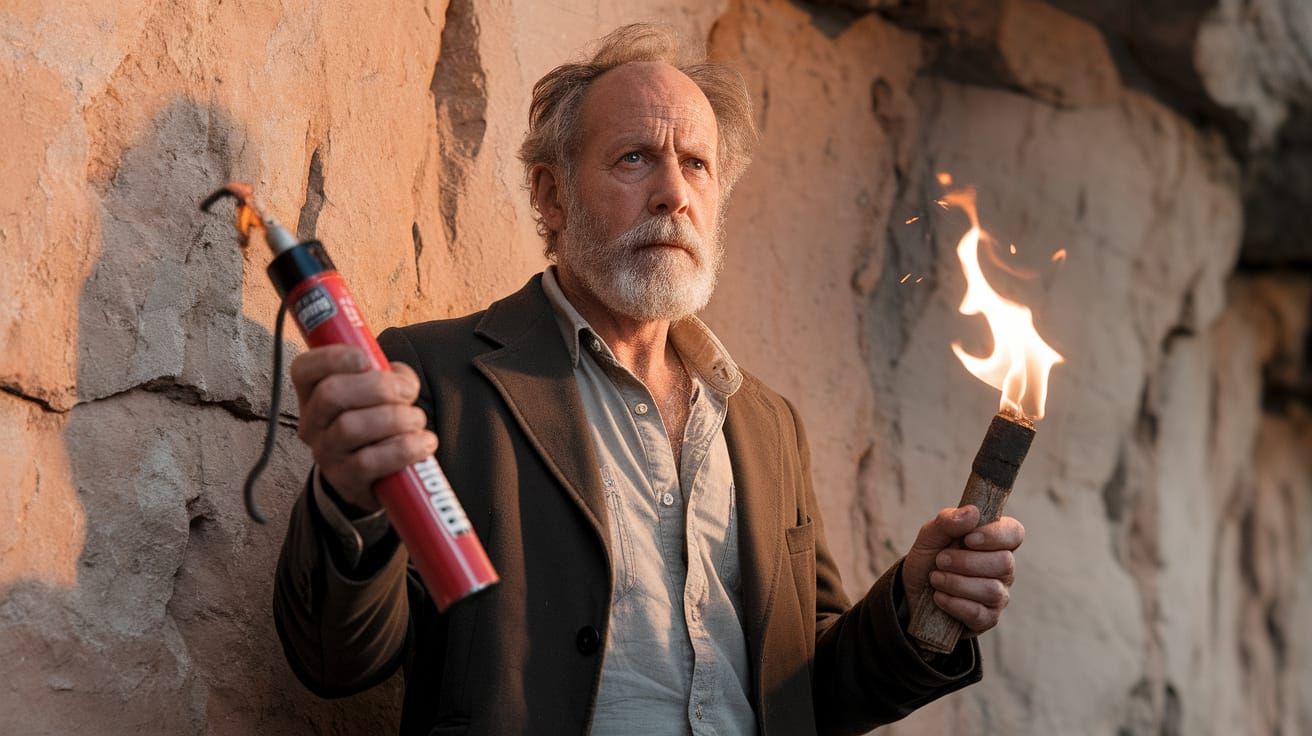 Determined Outlaw Stands at Edge of Danger