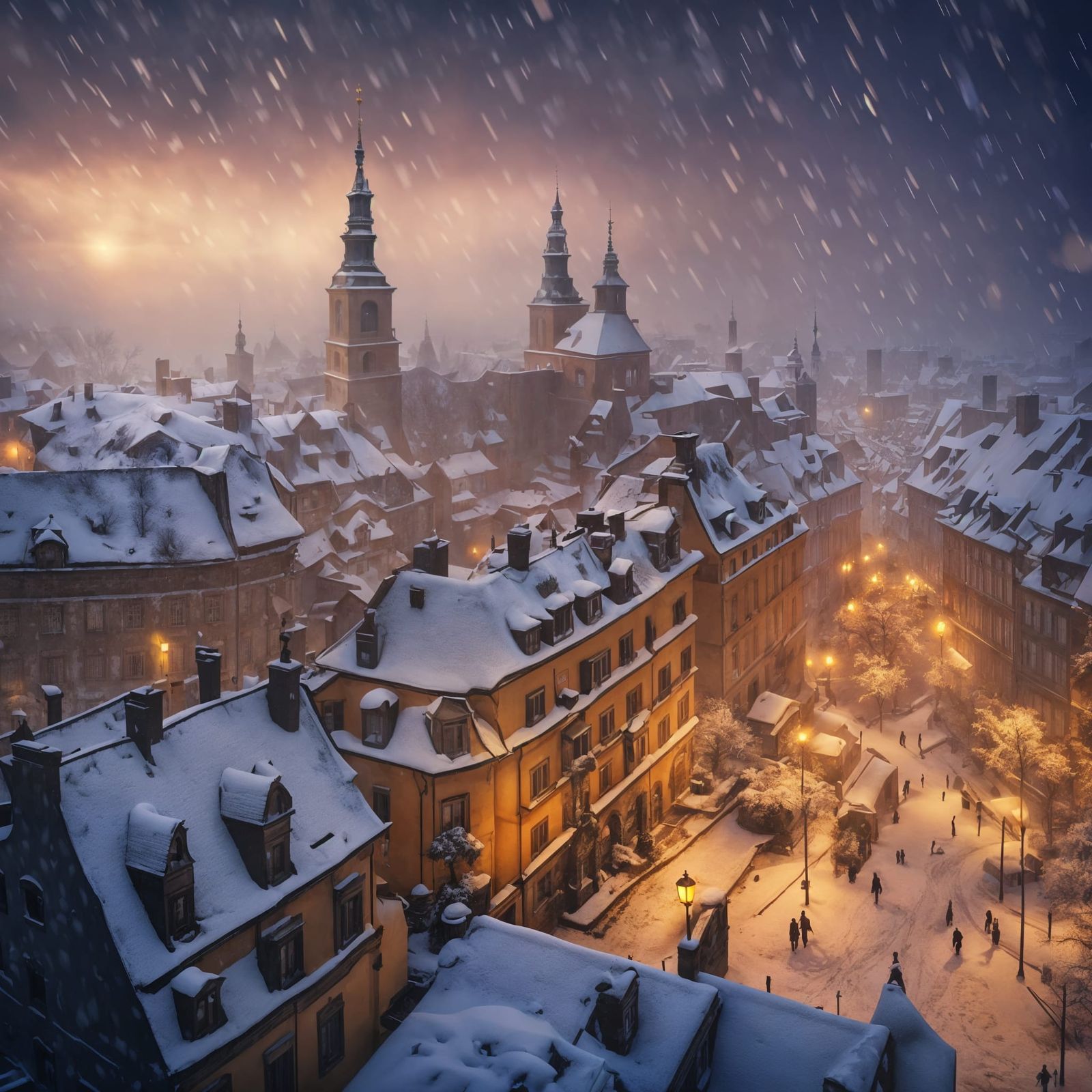 Warsaw Old Town at Golden Hour