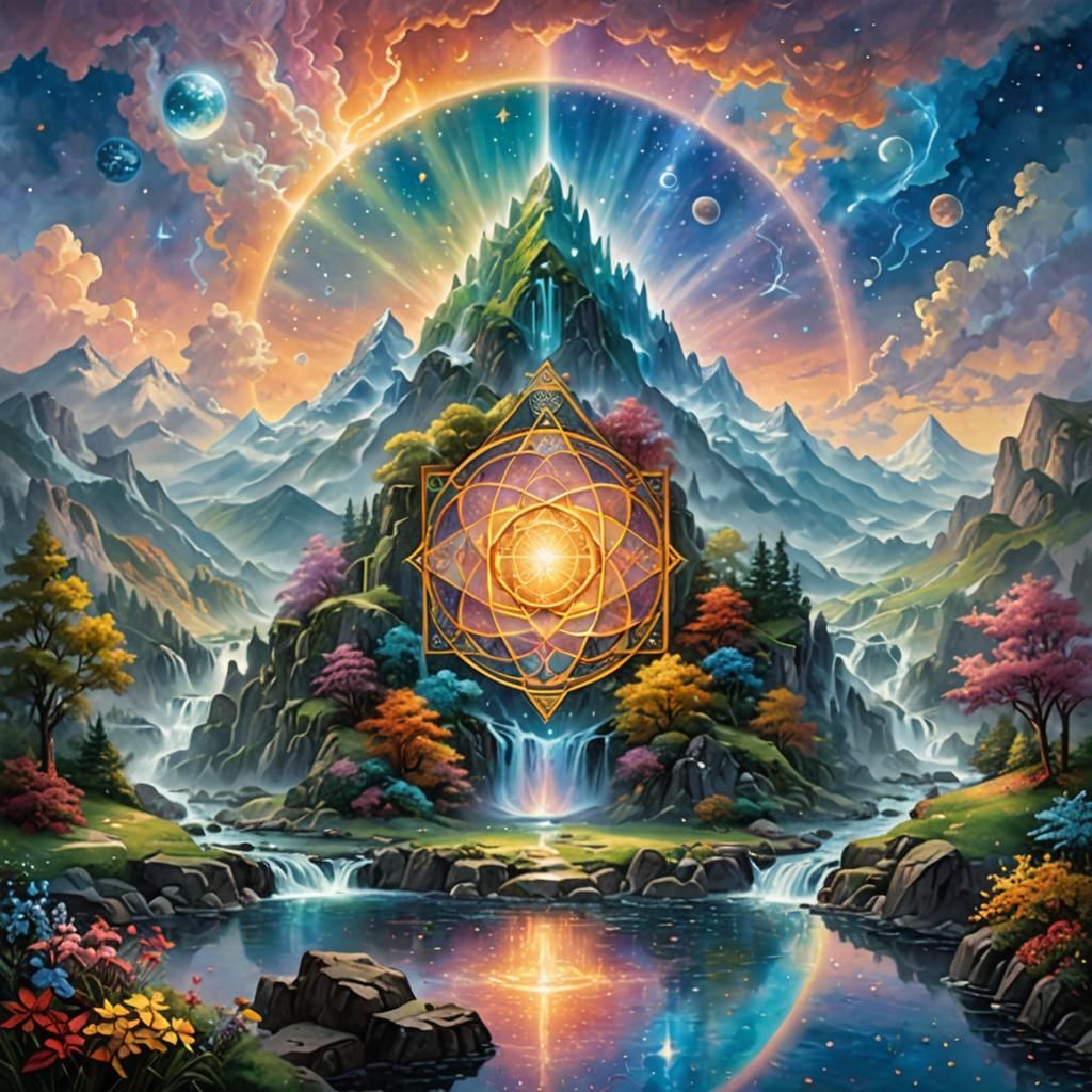 Sacred Geometry: Four Elements in Ethereal Fantasy