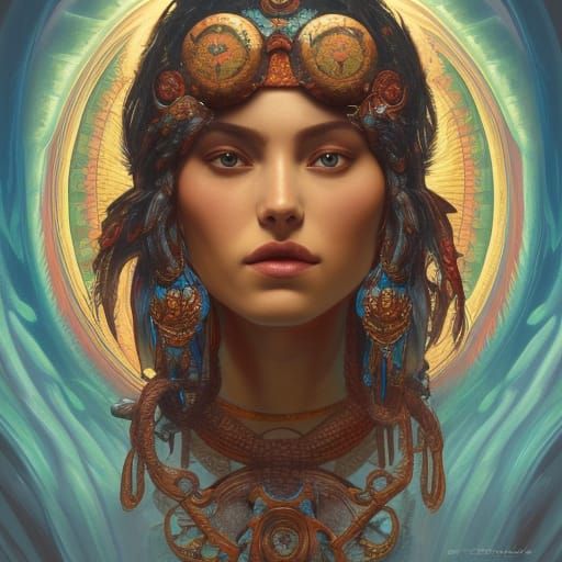 Coatlicue: Aztec Earth Goddess Portrait