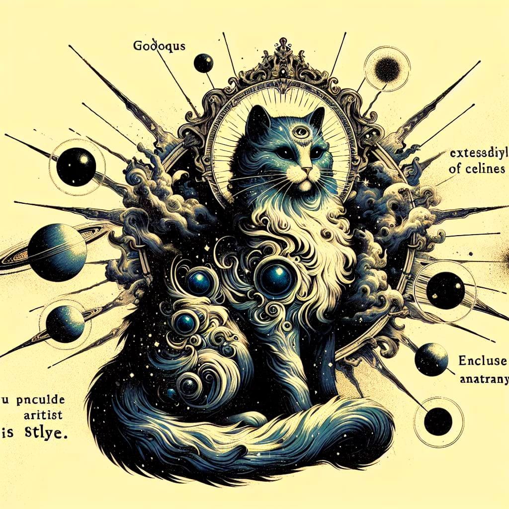 Baroque Gothic Celestial Space Cat God