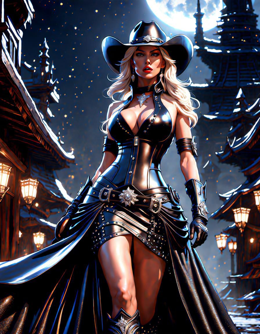 Latex Cowgirl Sparkles in Fantasy Anime Art