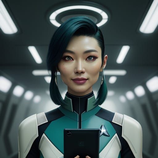 Ethereal Orion Woman Embarks on Futuristic Voyage in a Star ...