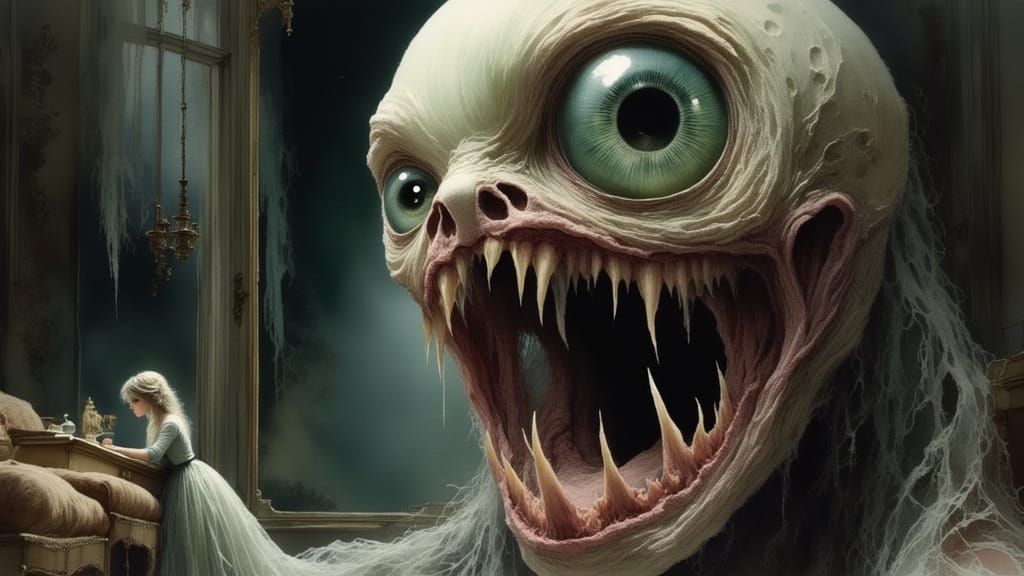 Menacing Eyeball Horror in Nightmarish Realism