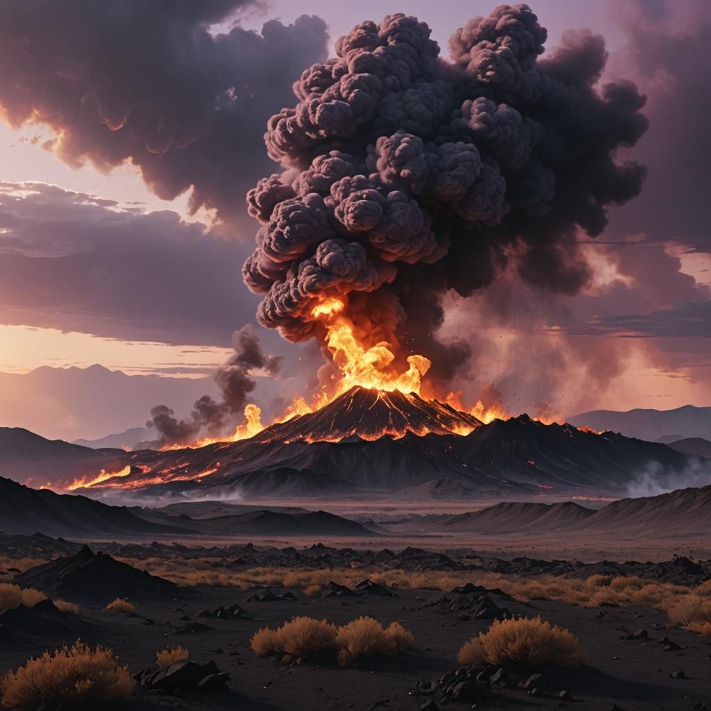 Lilac Fire Burns in Cinematic Wasteland Scene