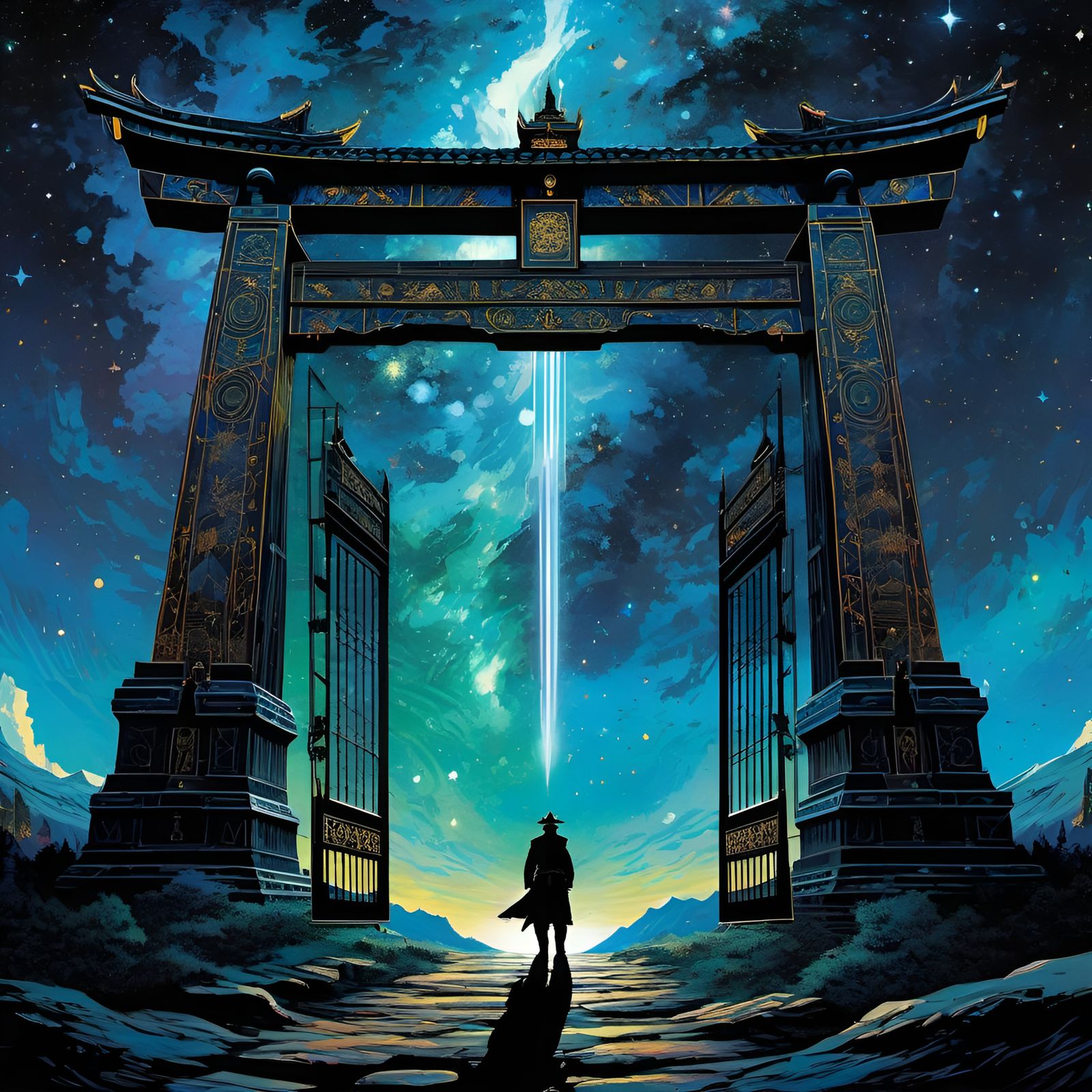 Surreal Gate to New World: Fantasy Illustration