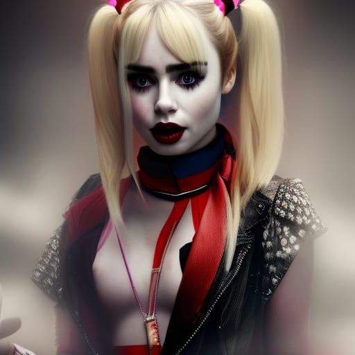 Hyperrealistic Harley Quinn Portrait