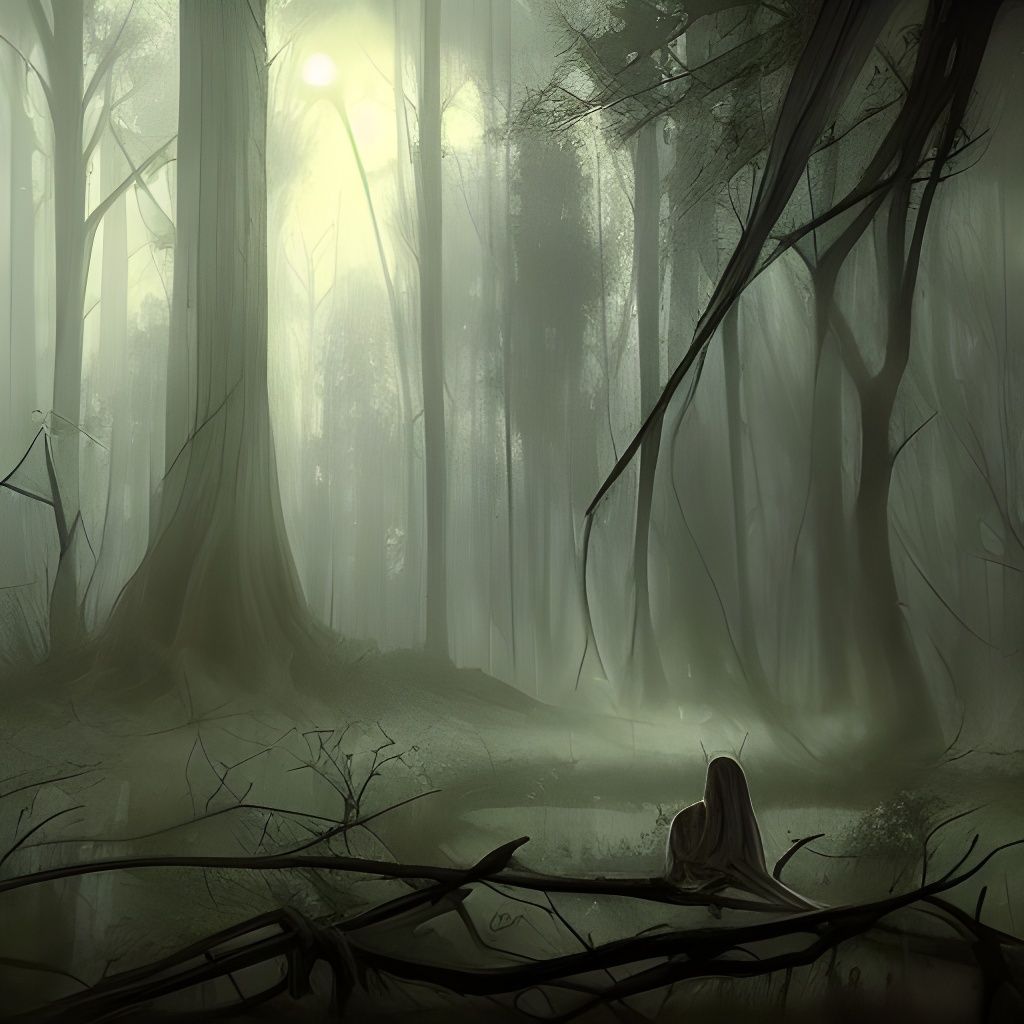 Sinister Dark Mansion in Deep Forest