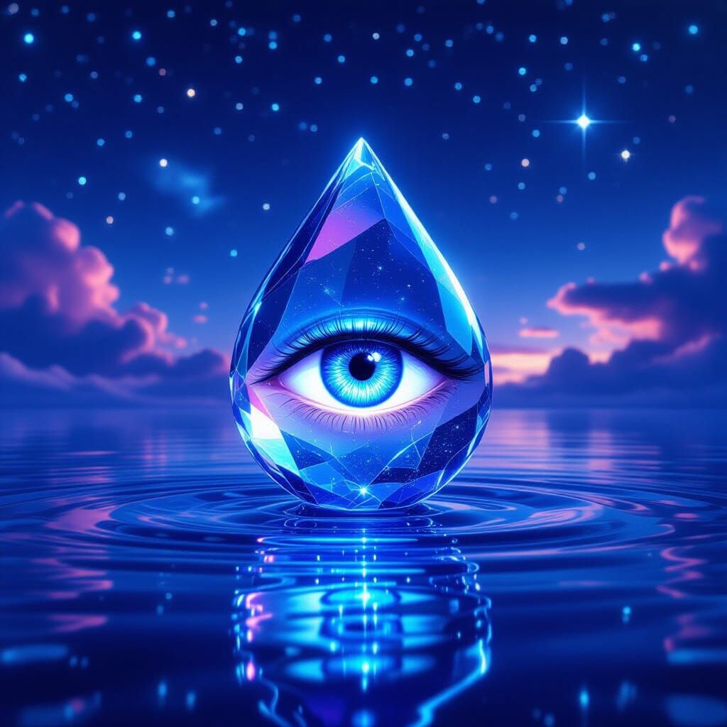 Mystical Eye in Cosmic Water Droplet