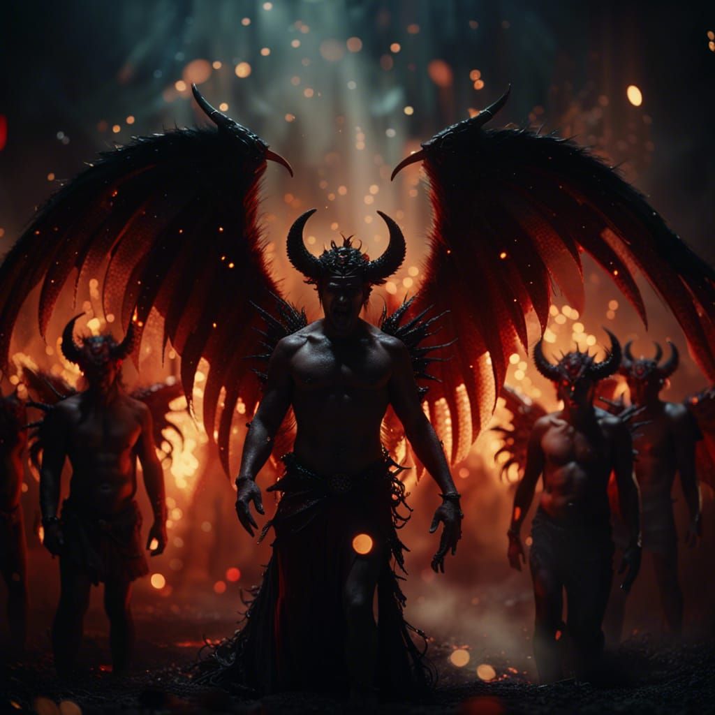 Demons with Angel Wings in Hellscape