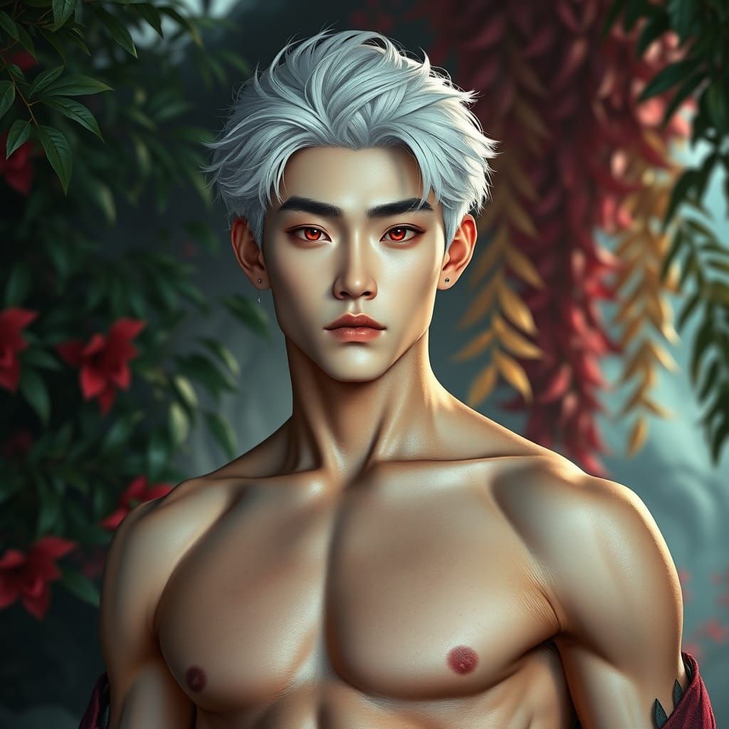 Chiseled Korean Prince in Mystical Landscape