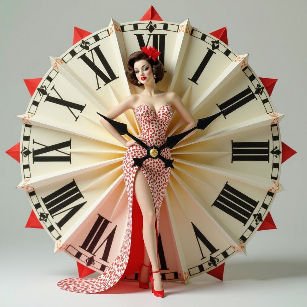 Dita Von Teese as Clockwork Barrakuda in Origami Style