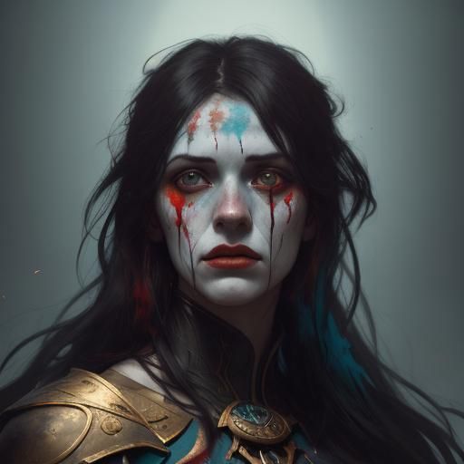 Clown Portrait in Art Nouveau Style