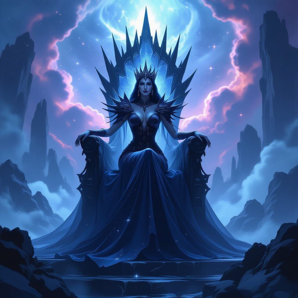 Ethereal Queen Commands Celestial Battlefield in Dark Fantas...