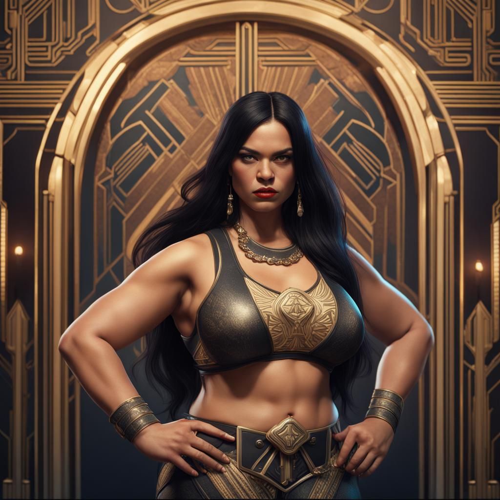 Art Deco Boxer: A Detailed Matte Painting