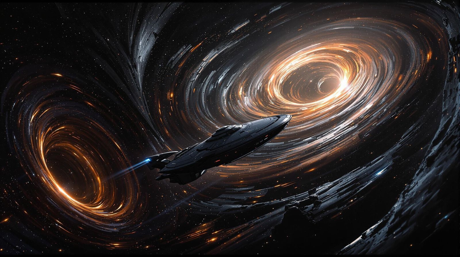 Surreal Spacecraft Navigates Mesmerizing Wormhole Labyrinth ...