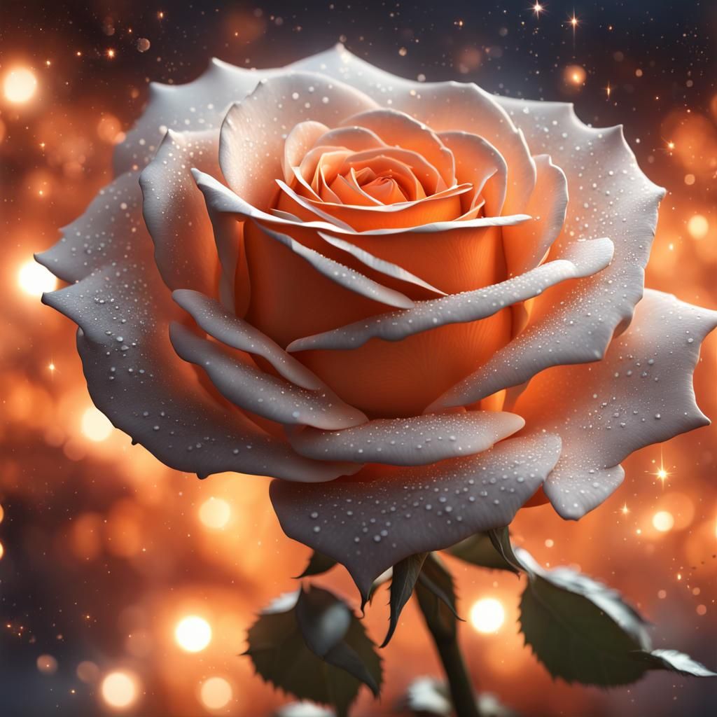 Galactic Rose in Starry Expanse: 8K Resolution