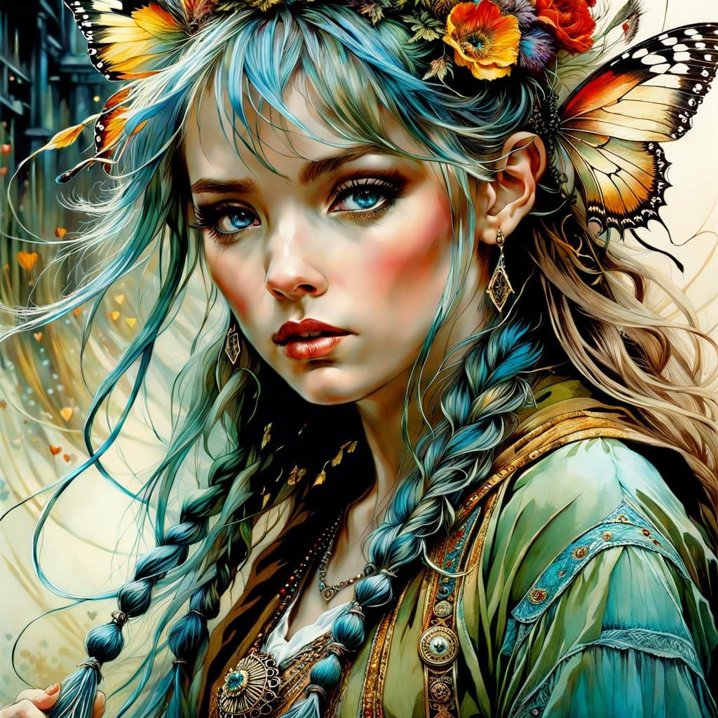 Young maiden in love