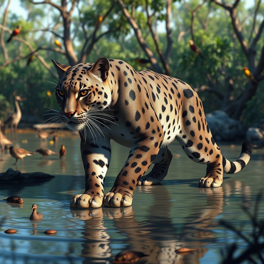 Powerful Florida Panther in Cel-Shaded Hyper-Detail