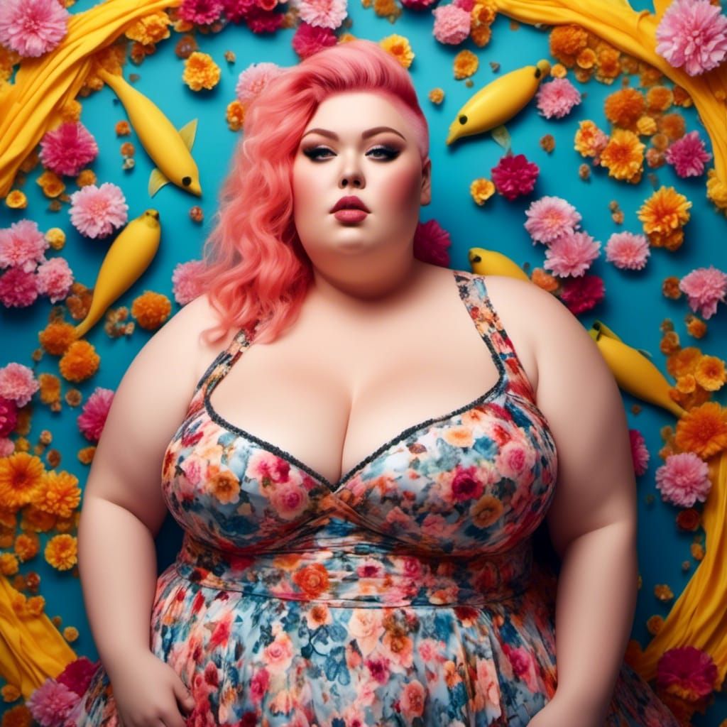 Hyperrealistic Image of a Curvy Woman with Shaved Head