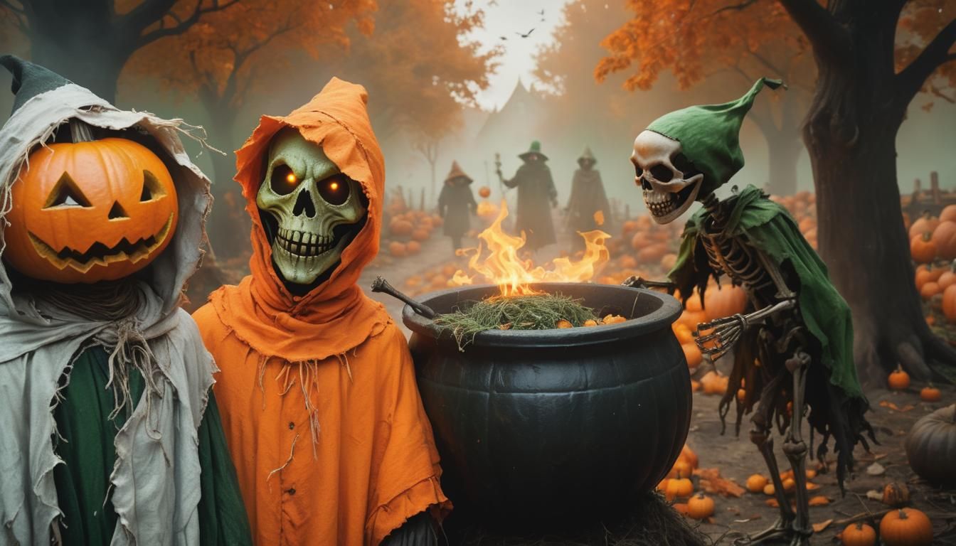 Hyperrealistic Scarecrow and Skeleton Concept Art