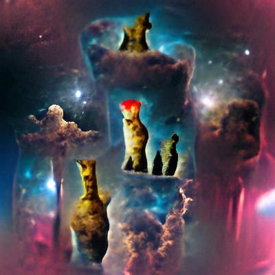 Cosmic Cat Amongst Pillars of Creation