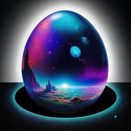 Holographic Space Egg: Cosmic Visionary Art