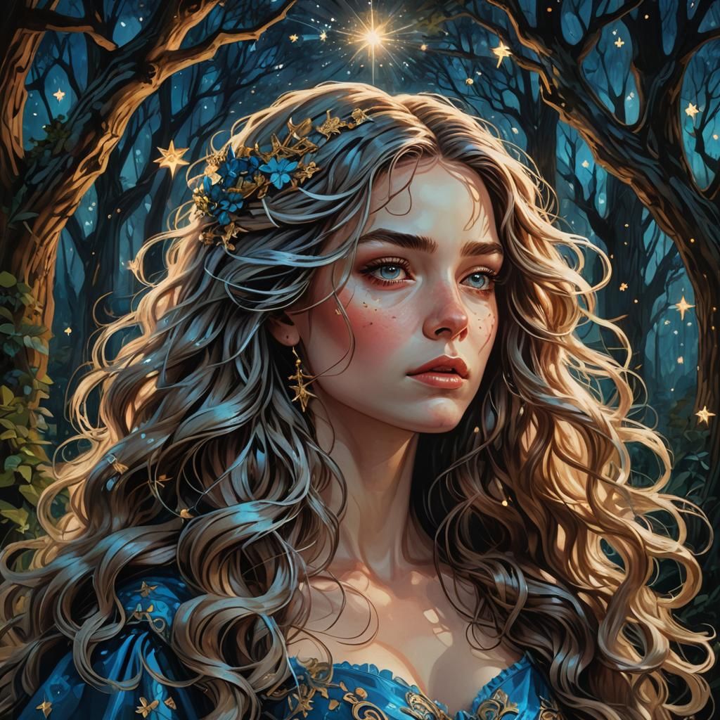 Comic Book Style Portrait in Magic Forest
