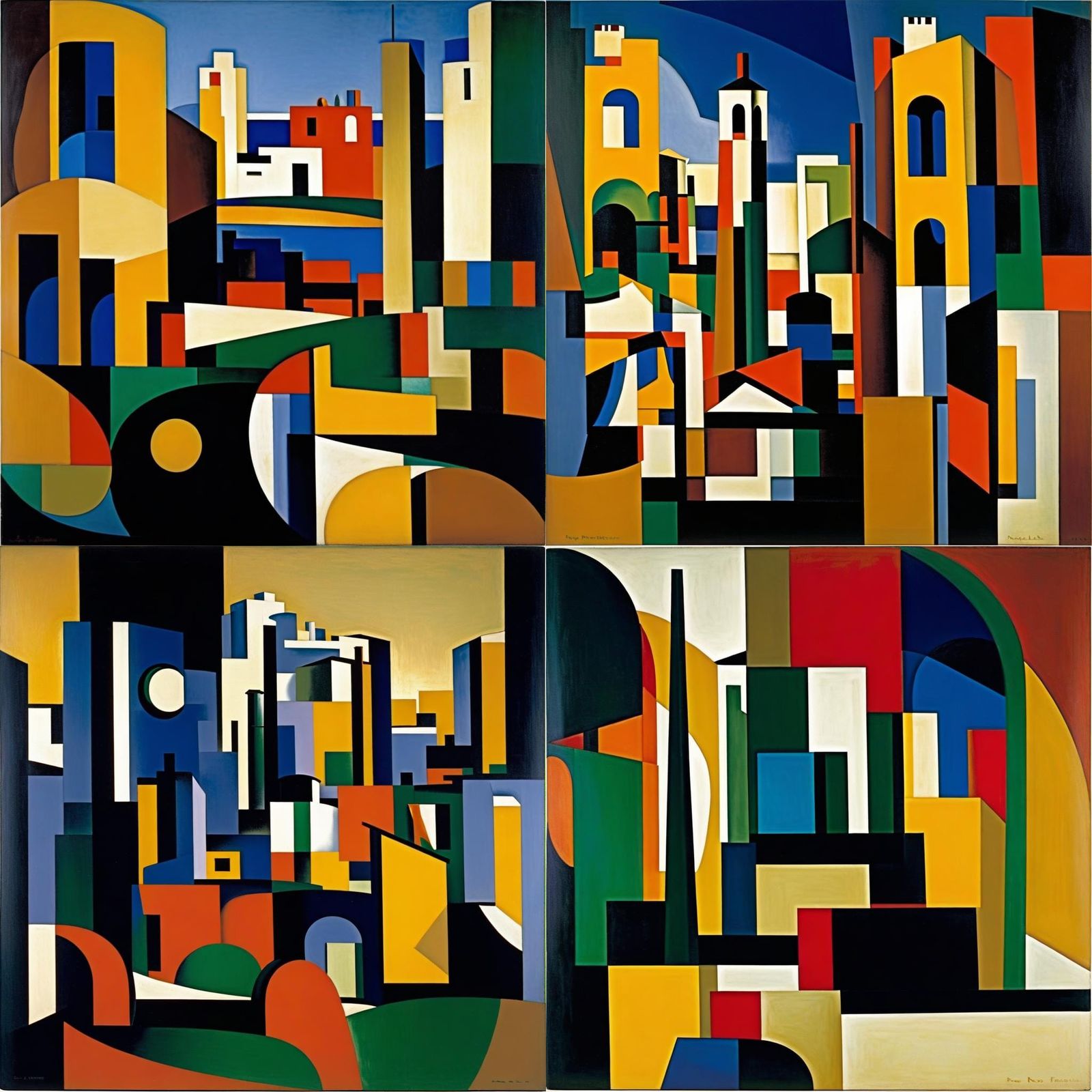 Cubist Composition in the Style of Roger de La Fresnaye