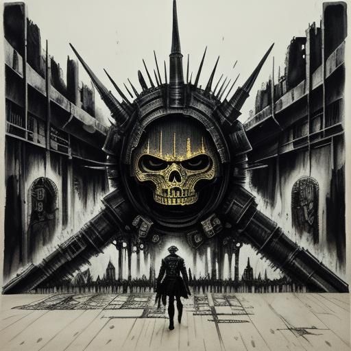 Baroque Biopunk Devil in Ornate Armor