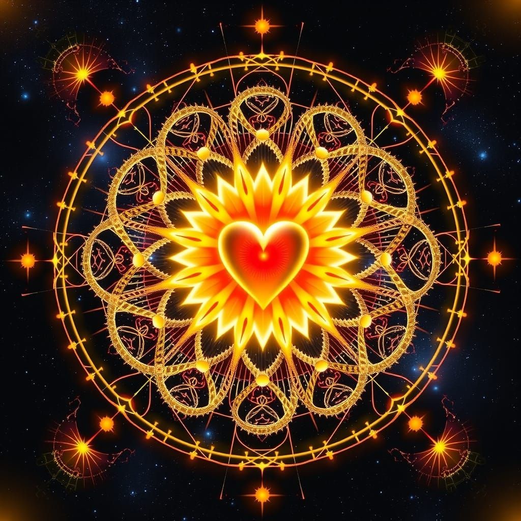 Cosmic DNA Mandala in Light Chamber: A Sci-Fi Vision