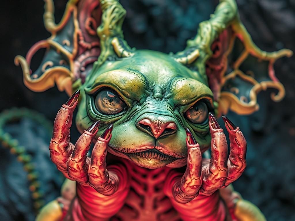 Macabre Fae Pet in Alcohol Ink Style