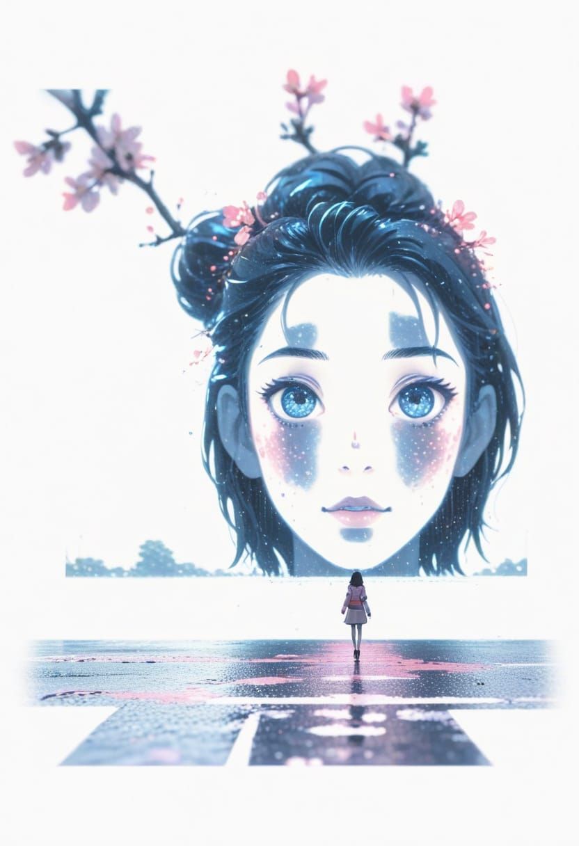 Girl Walks in Tokyo: Vibrant Anime-Style Ghibli