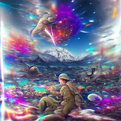 World War: Holographic Astral Illustration in 8K