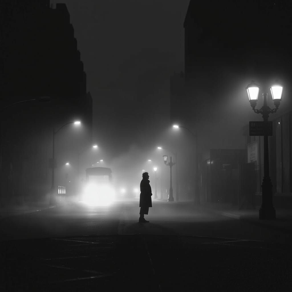 Moody Cityscape in Monochromatic Style