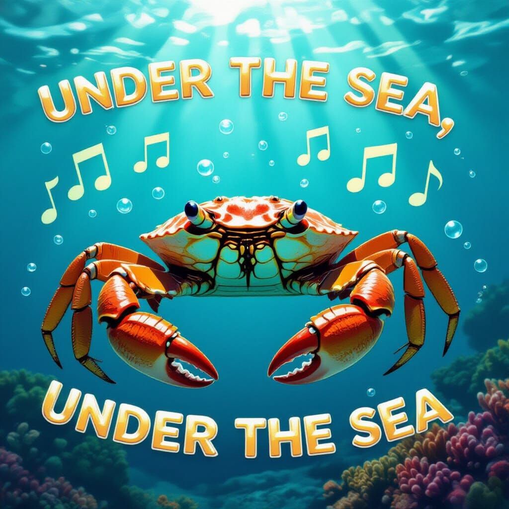 Realistic Jamaican Crab in Underwater Scene