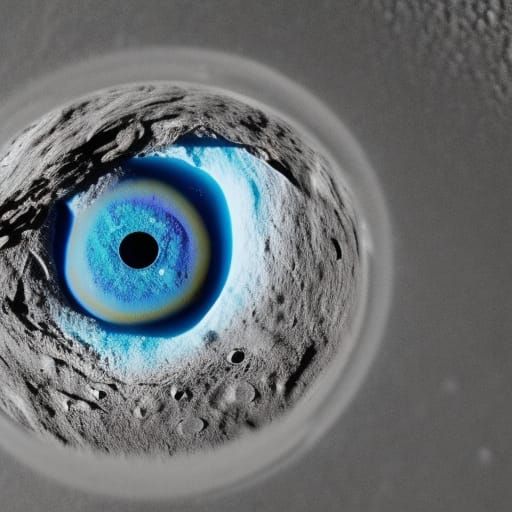 Hyperdetailed Moonscape with Open Third Eye