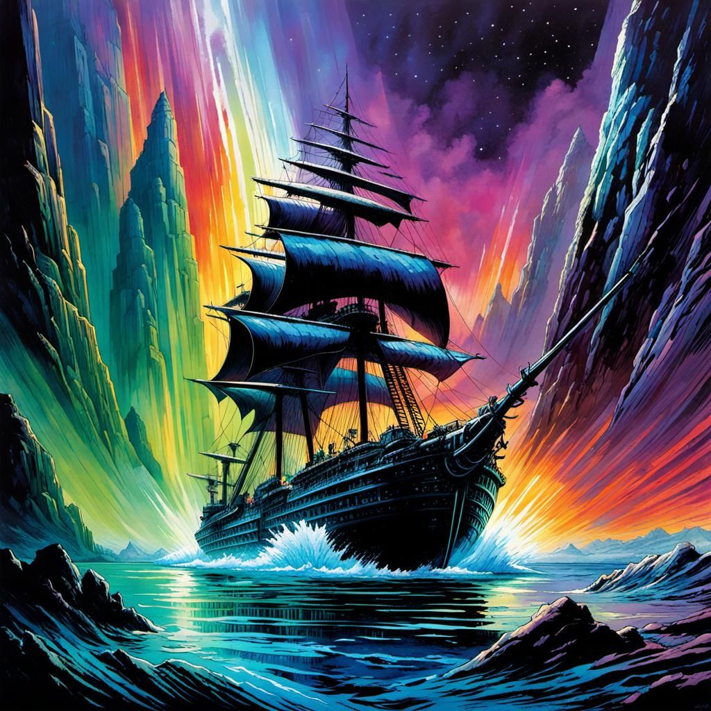 Iridescent Crystal Rapier in Watercolor Comic Style