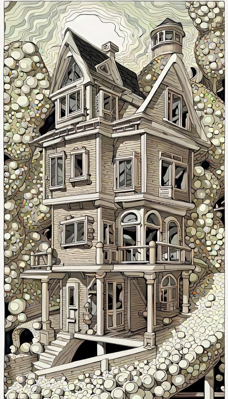 Impossible Klein Bottle House, M.C. Escher Style