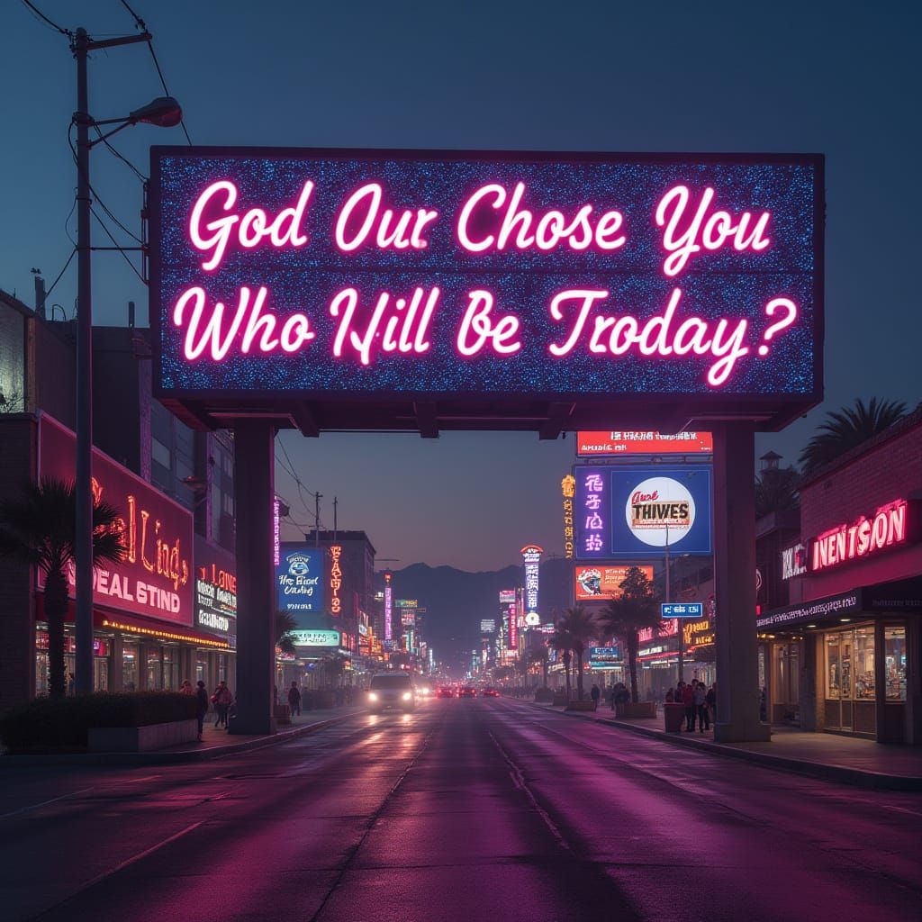 Las Vegas Cityscape with Neon Lights in Futuristic Style