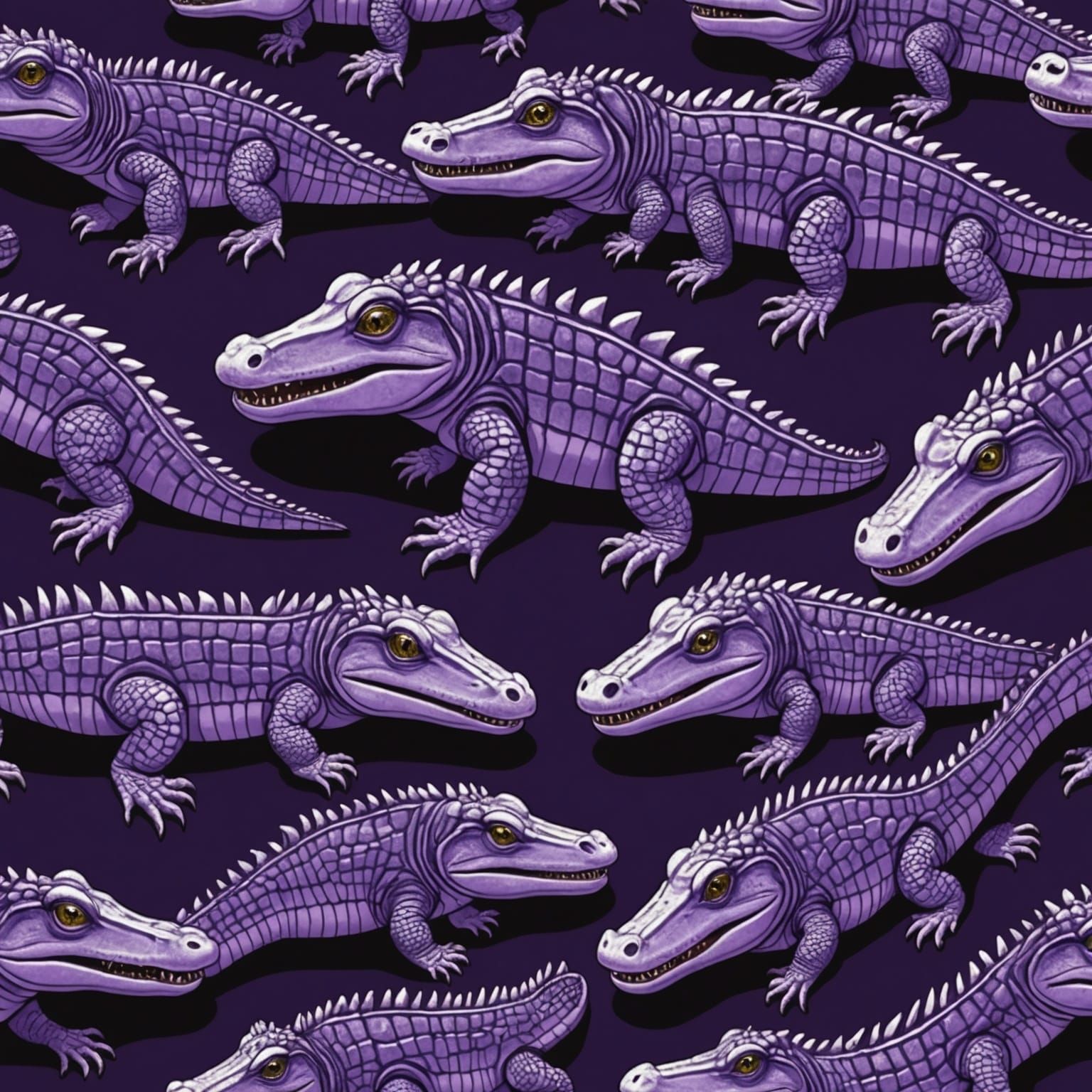 Purple Baby Crocodiles Generated by AI