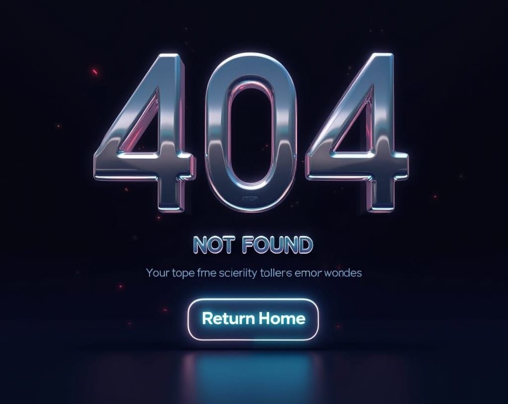 Sleek Futuristic 404 Error Page Design with Cyberpunk Elemen...