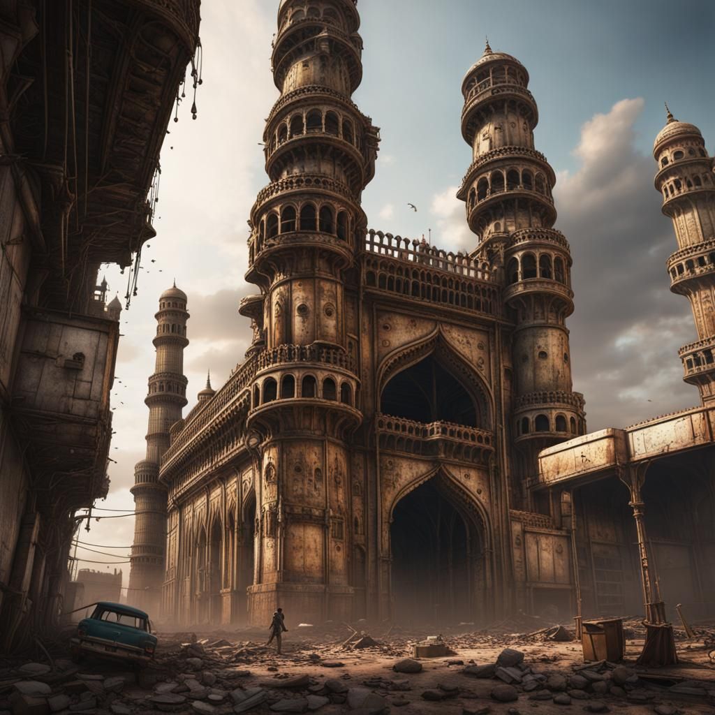 Post-Apocalyptic Charminar in Detailed Matte Painting