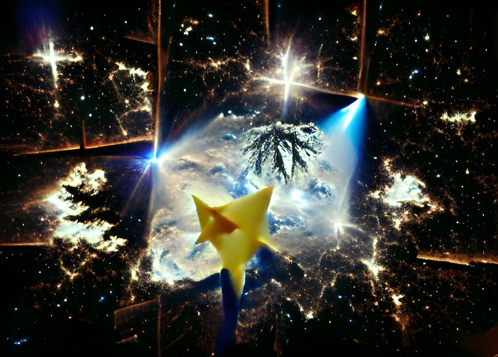 Bright star in space