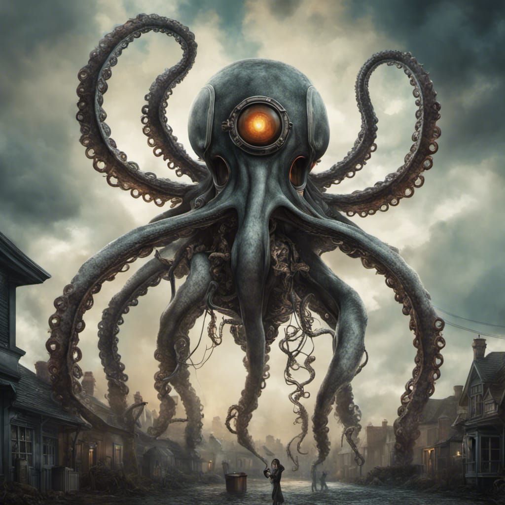 Steampunk Alien Octopus Invasion of Victorian Village