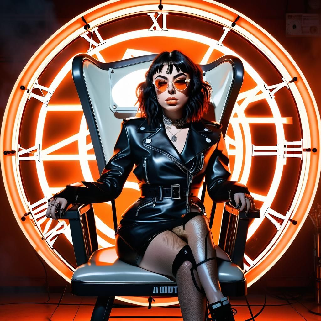 Charli XCX: Anime Portrait in Clockpunk Style
