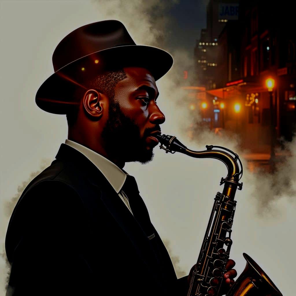 Jazz Soul in Smoky Nightclub, Double Exposure Masterpiece